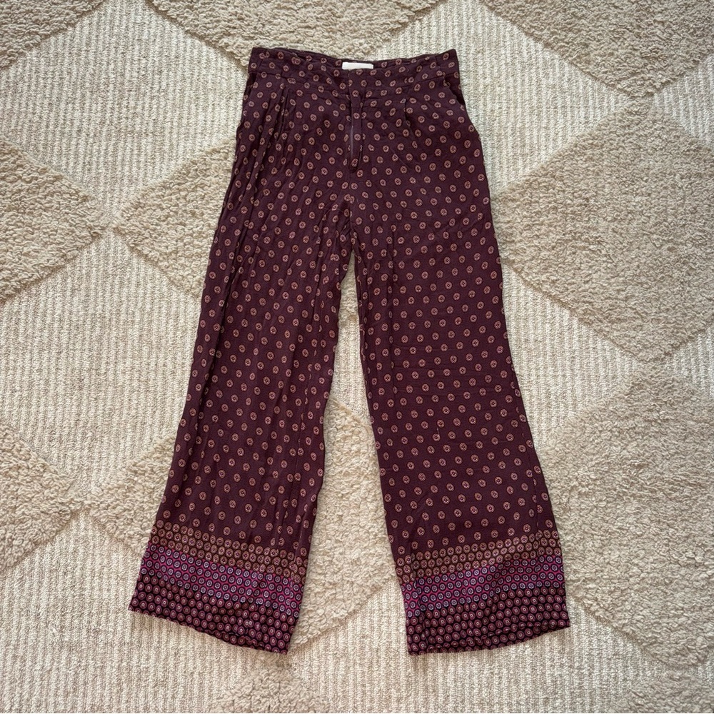 Anthropologie Marsden wide-leg geo print pants